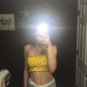 Zaful yellow tube top